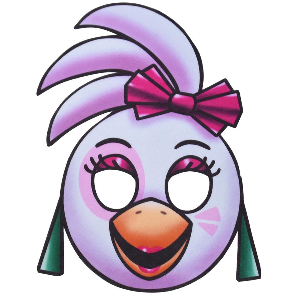 Dziewczęcy Różowy Kombinezon Fnaf z Nadrukiem Ptaszka Maska Rękawiczki Strój dla Dzieci Boże Narodzenie Halloween Cosplay Przebranie Kostium