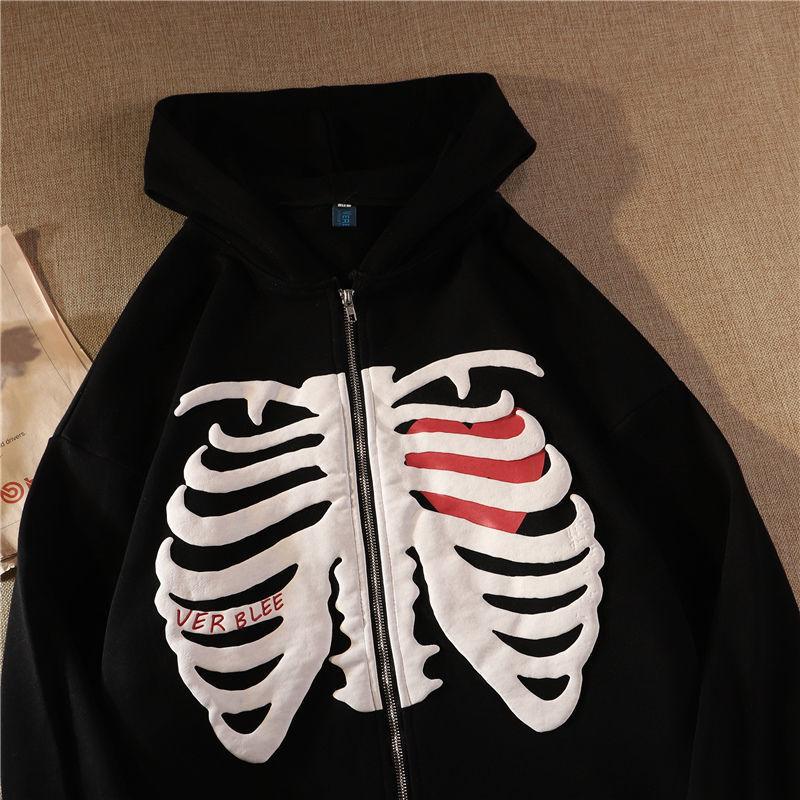 Women Fashion Printing Anime Men Women Zipper Hoodie Jacket Loose Streetwear Pullover