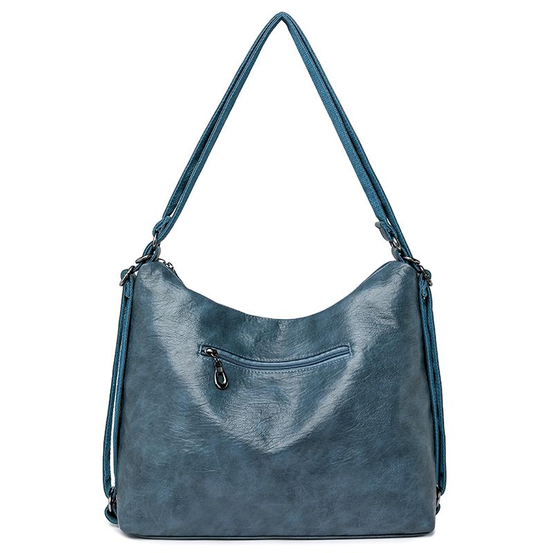 Damen Tasche Vintage Umhängetasche Große Kapazität Multi-Pocket PU Weiches Leder