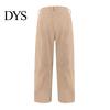 Pantaloni a coste a vita media a gamba larga da donna Vita elasticizzata Chiusura con bottone e zip Gamba larga Pantaloni casual con tasche Colore unito Pantaloni a barile