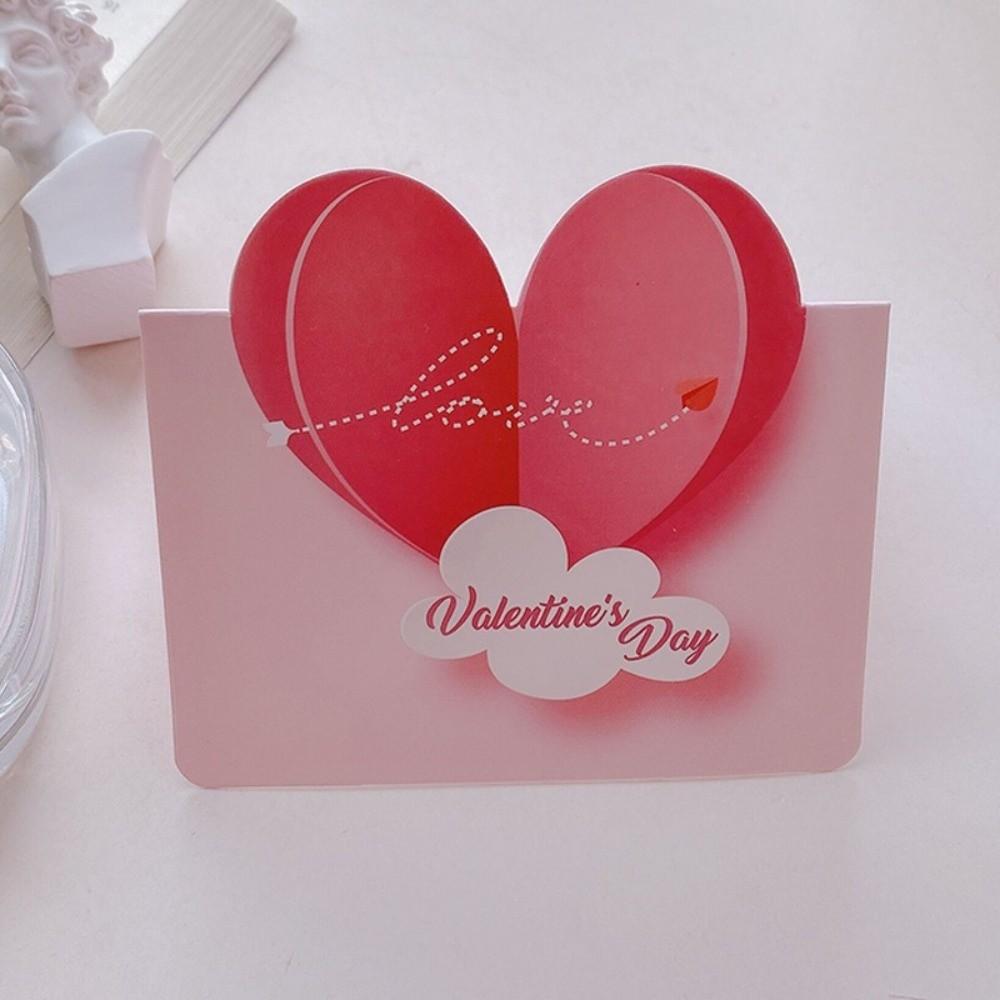 10Pcs New Heart-shaped Greeting Cards Handwritten Foldable Gift Card Blank Message Cards Valentines Day