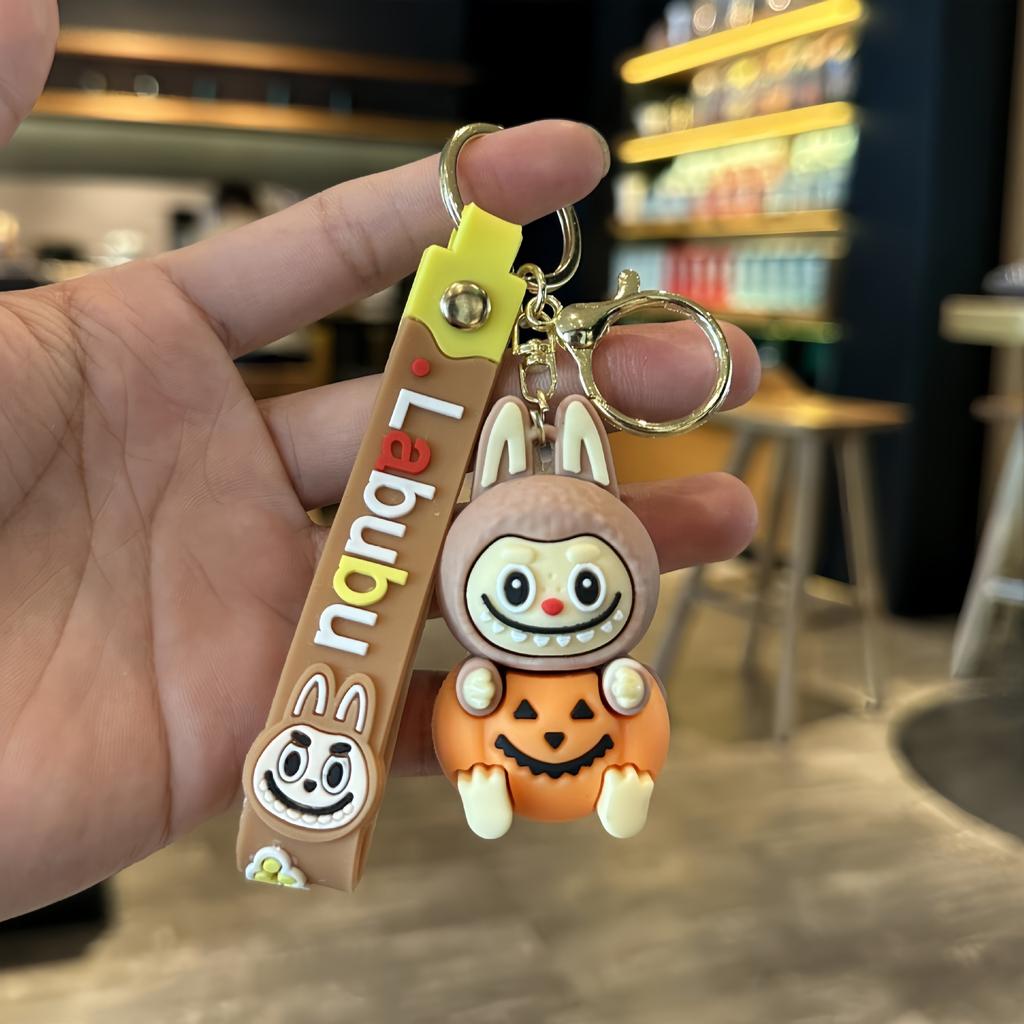 2ks Dýně Labubu Labubu Klíčenka Přívěsek Roztomilý Halloweenský Přívěsek na Tašku Závěsný Dárek
