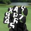 Golf Iron Headcover Neoprene Colorful Numbered Iron Headcovers Style 2 Set, Material, (Black - (10pcs))