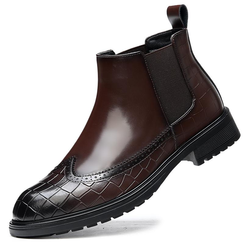 

Мужские формальные ботинки «Челси» Модный джентльменский стиль Повседневная деловая офисная обувь для отдыха на природе Вечеринка Свадьба Взрослые Элегантные туфли НОВЫЕ 39