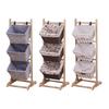 Wooden Storage Basket Floor Rack Organizer Multipurpose Display Shelf for