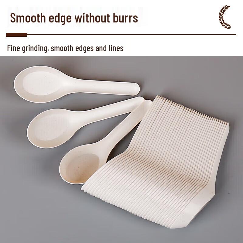 Thickened Disposable Rice Husk Spoons