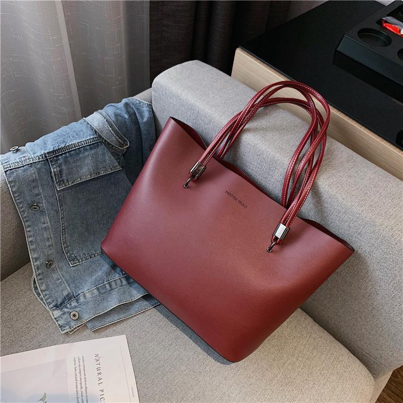 Ladies' Large-capacity Handbag Fashiable High-quality PU Handbag Niche Commuter Tote Bag Minimalist Style Classic Shoulder Bag
