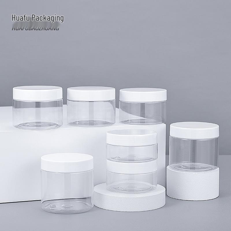 Διαφανές Μπουκάλι PET 100ml με Φαρδύ Στόμιο 68mm και Αλουμινένιο Καπάκι για Κρέμες και Μάσκες