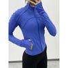 Spring and Autumn Ribbed Women's Short Zip-Up Cardigan Slim-Fit Stand-Up Jacket Yoga Jacket