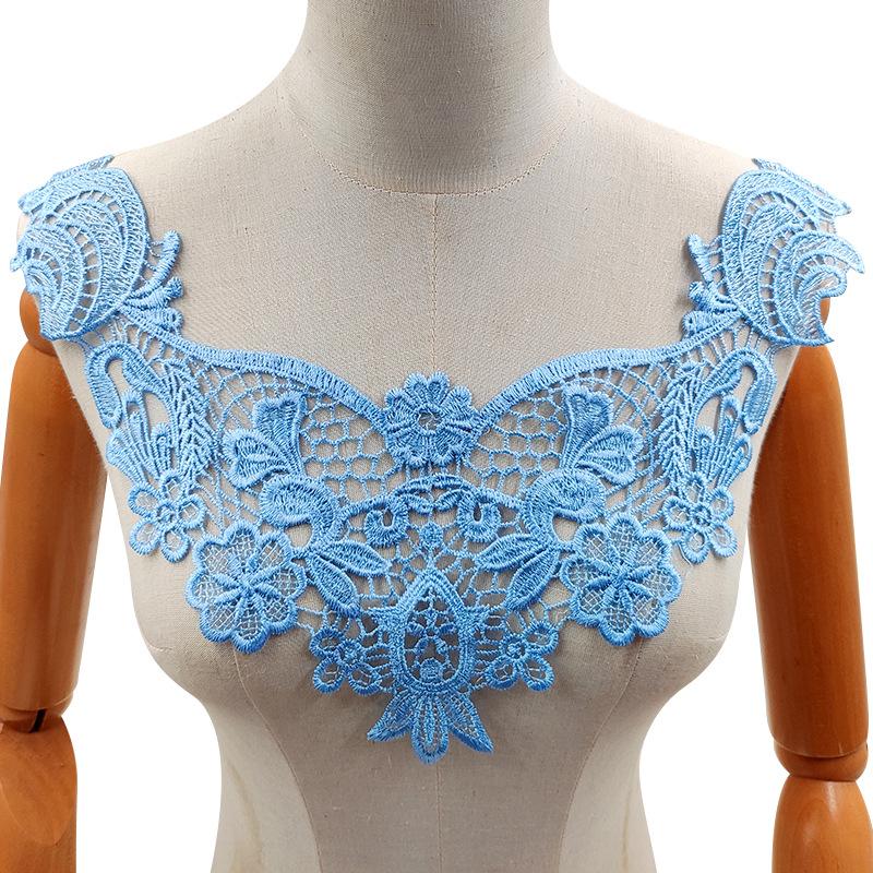 Woman's Clothing DIY Sewing Accessories Beautiful White Lace Collar Mesh Fabric Floral Embroidery Collar