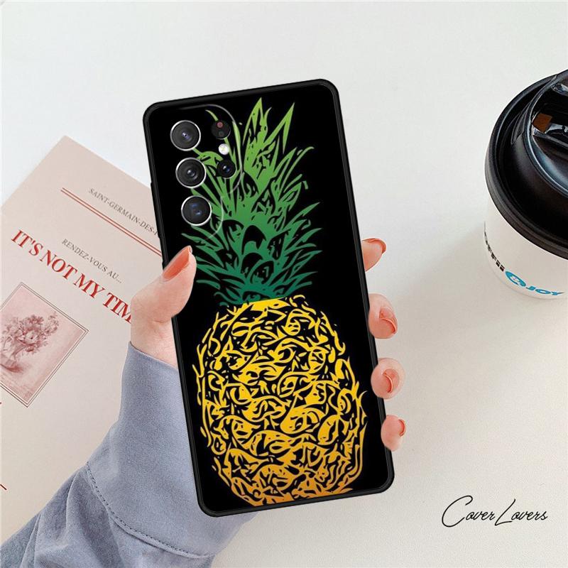 Summer Fruit Pineapple Phone Case For Samsung Galaxy S24 S25 S23 S22 Ultra Note 10 20 Plus S20 S21 FE Cover