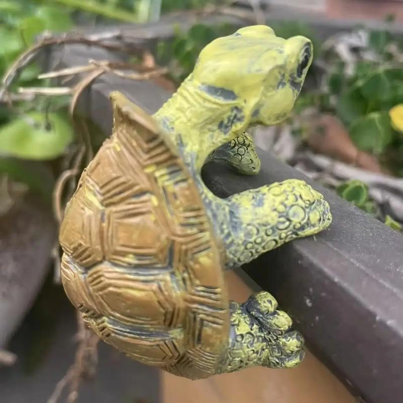 Simulation Turtle Ornament Cartoon Turtle Outdoor Garden Pool Landscaping Decoration Climbing Turtle HomeDecor Flower Pot Decor