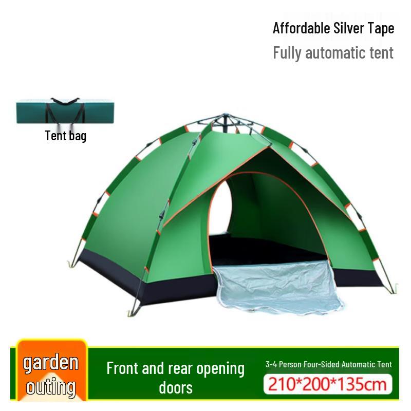Zebian Outdoor Automatic 4-Person Double-Door Camping Tent