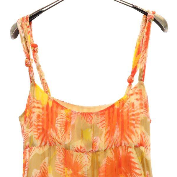 Diane von Furstenberg Silk Floral Cami One Piece 2 Orange Series Women Used