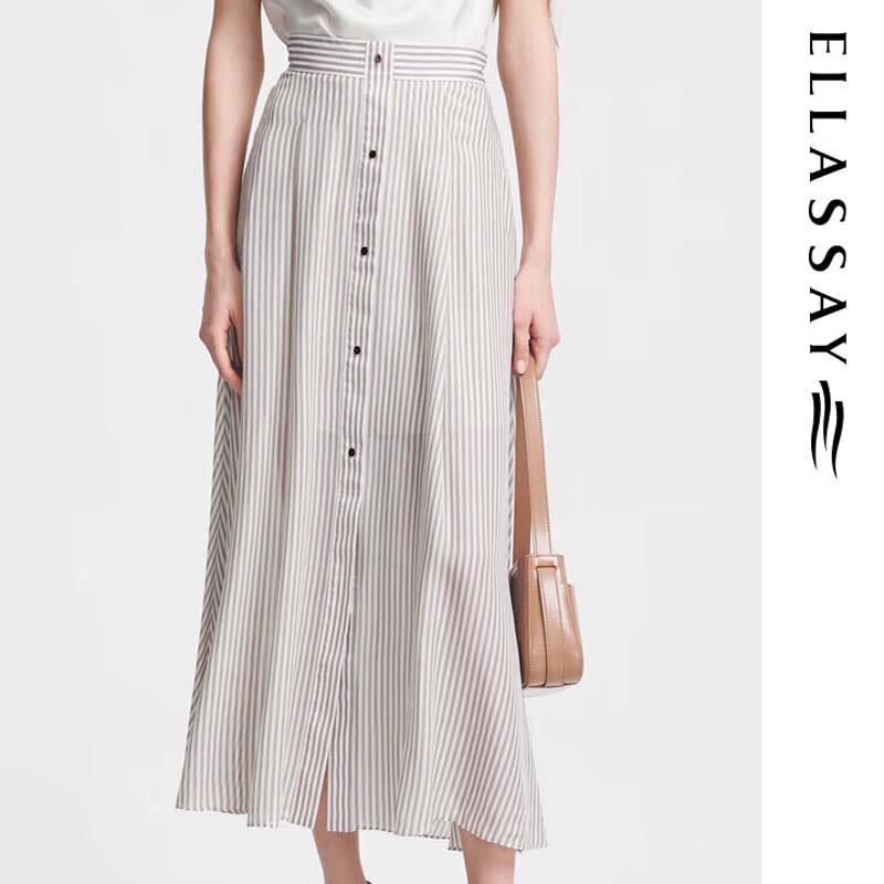 ELLASSAY Elegant Flowy Silk Blend Skirt L