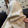 Large American Retro Cotton and Linen Striped Casual Pants for Women In Summer High Waisted Relaxed Straight Leg Floor Length Wide Leg Pants