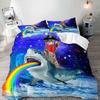 Shark marine life duvet cover digital print set suitable for boys and girls bedroom decoration bedding