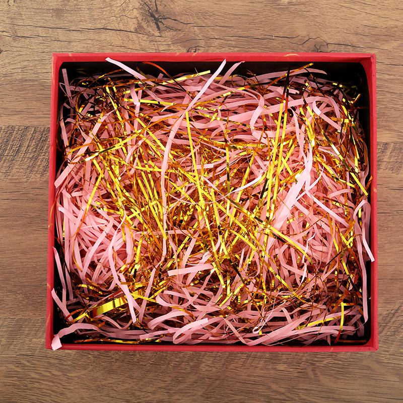 Festive Gold Thread & Paper Raffia Filler for Wedding Candy Box Gifts with Luminous Gold Foil Shreds, 2025 Edition