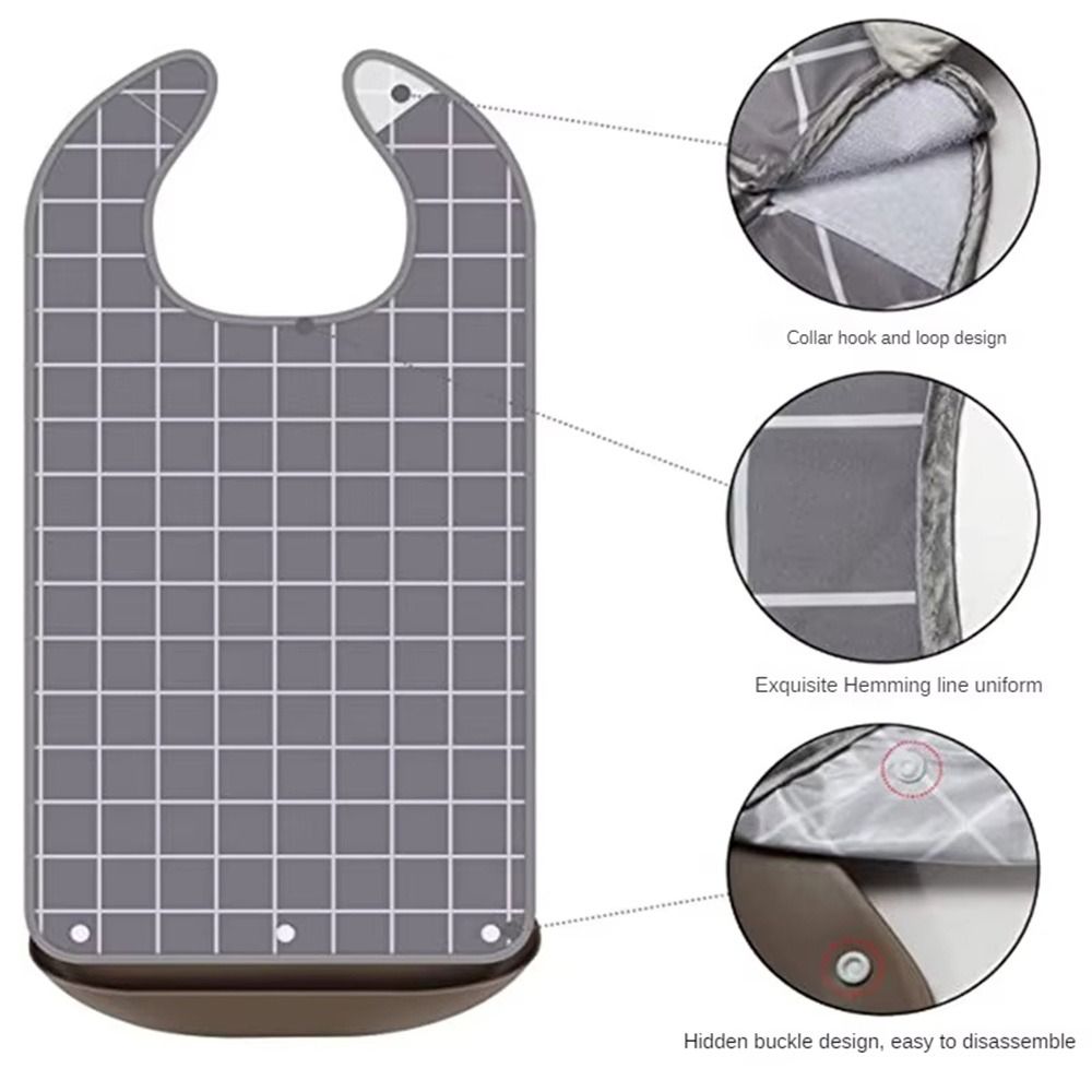 Waterproof Adult Bib S/M/L Saliva Napkins New Elder Mealtime Bib  Dinning Aid