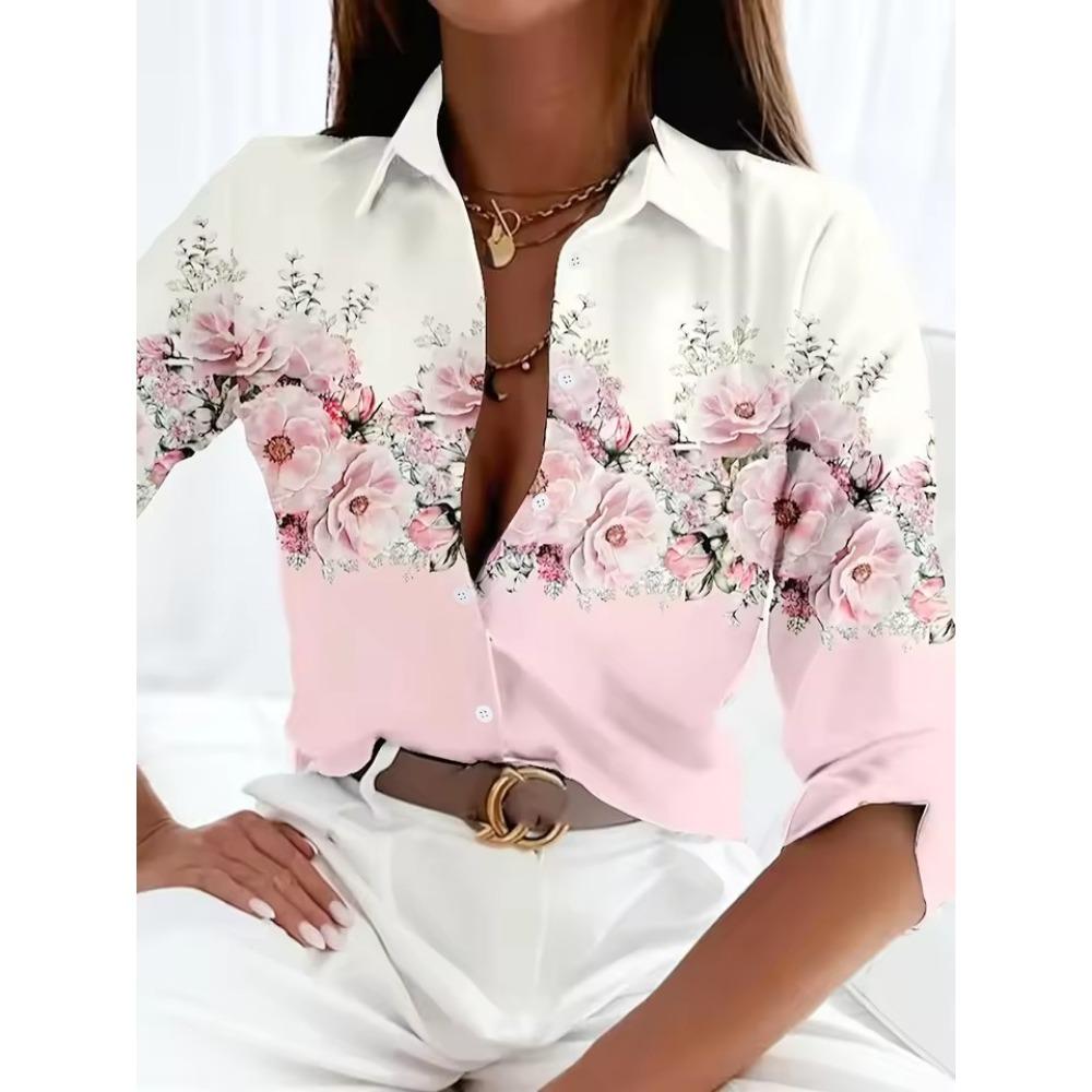 Fashion printing ladies shirts Women's Blouses Spring Autumn Long Sleeve Shirts Tops Blusas Mujer