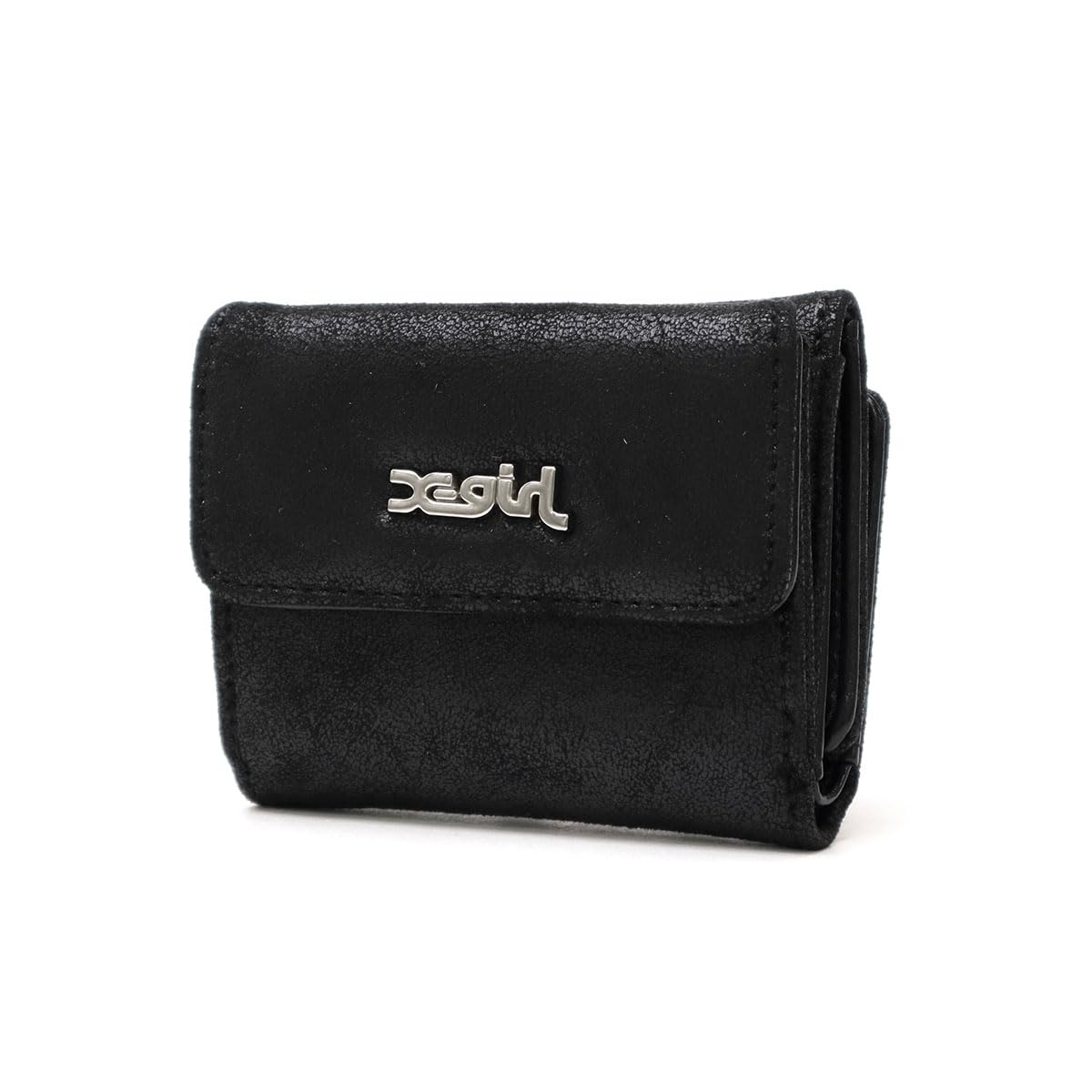 

[X-girl] Distressed Faux Leather Mini Wallet 105244054012 Black One Size