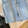 DIMANAF 2025 Neue Sommer Kurze Jeanshosen Damen Knöpfe Locker Lässig Denim Harems Hosen Big Blue Pants