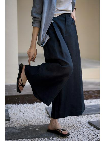 Women's Spring Summer Loose Linen Wide-Leg Pants - Slimming, Breathable, Casual Style