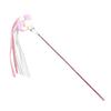 Funny Cat Stick Toy Flexible Long Pole Cat Teaser Wand with Bell And Tassel Interactive Pom-Poms Teaser Wand for Indoor Cats