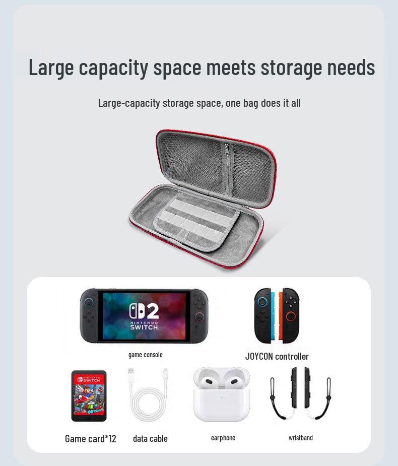 Nintendo Mario Design Switch2 Protective Storage Bag - Portable and Drop-Proof Case