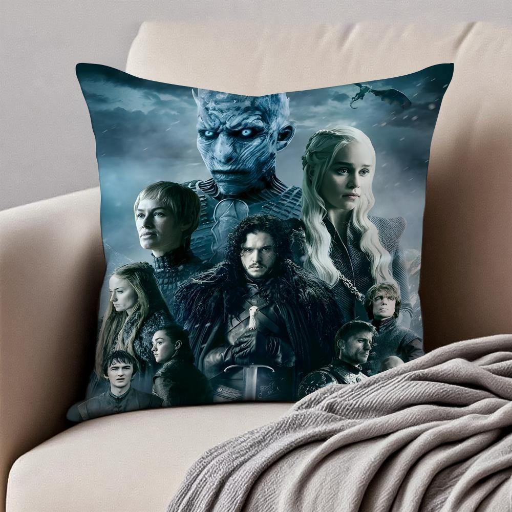 Fashion GGame Of Thrones TV icons Cushion Cover Pillowcase Antidustmite Invisible Zipper Short Plush Sofa Cushion