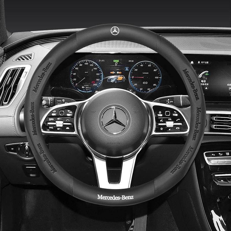

3D Тиснение Кожаный Руль Чехол для Автомобиля Для Mercedes Benz C-Class E-Class S-Class GLA GLB GLC GLE GLK GLS Автомобиль Автоаксессуары Black-TypeO