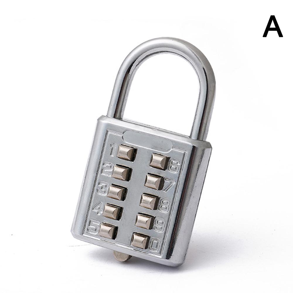 1PC 10-key Digital Key Code Lock Electroplate The Password Cannot Be Changed With The Lock. Drawer Luggage Anti-theft Padlock