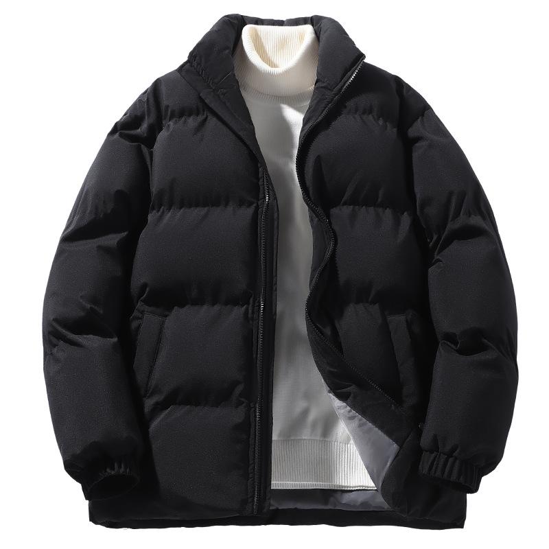 Men's Stylish Winter Stand Collar Cotton Padded Jacket - Warm, Versatile, Thickened Coat for Autumn and Winter