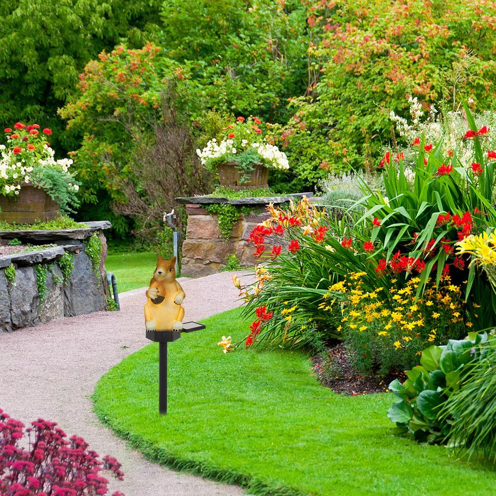 2pcs New LED Solar Plug-in Lights for Atmosphere Decoration Garden Park Resin Lawn Lamp Squirrel Garden Landscape Lights