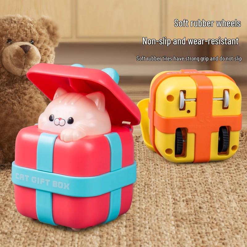 Cartoon Car Cat Educational Crawling Toy for Kids - Ideal Birthday Gift for Kindergarteners