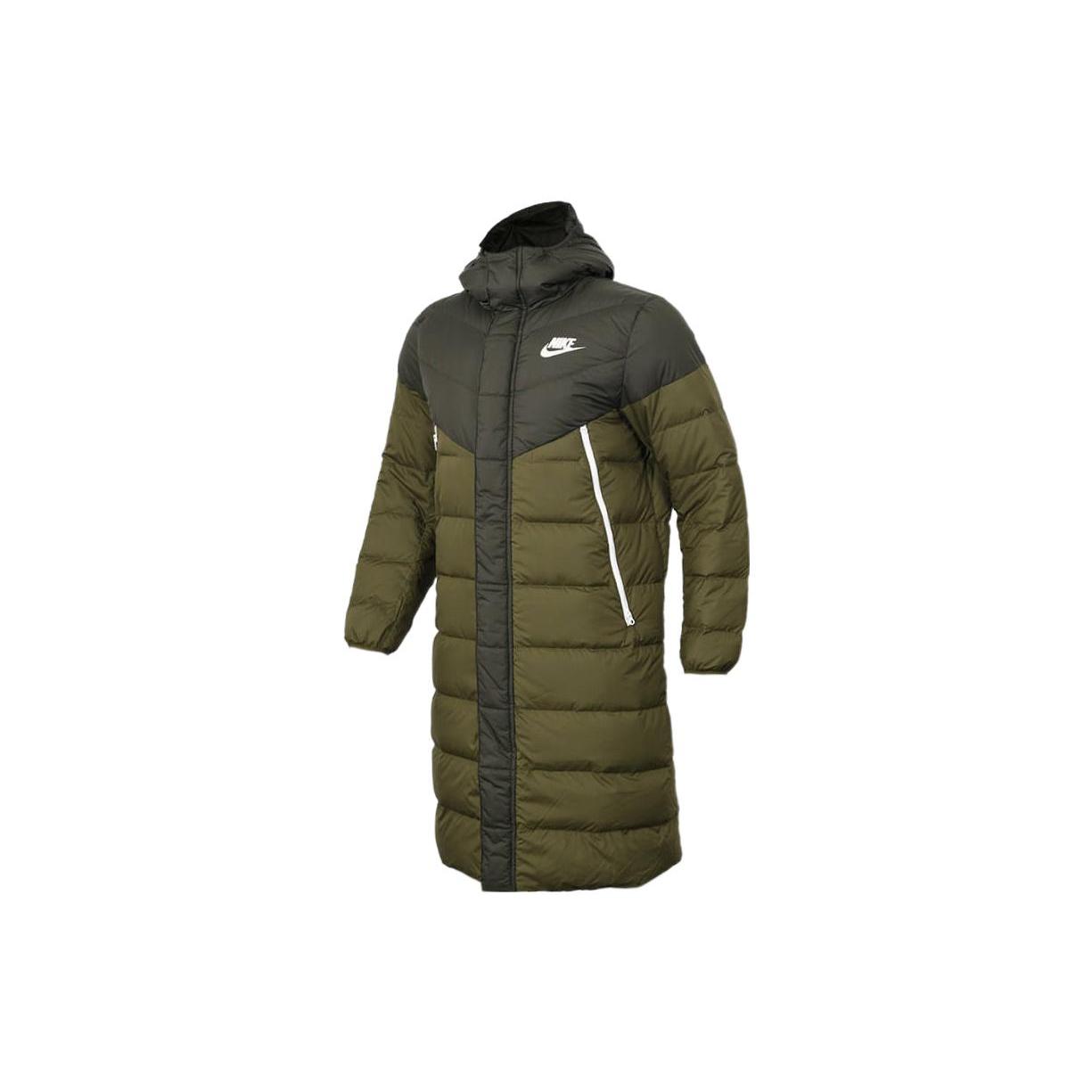 Nike Down Jackets Men`s Green Hooded