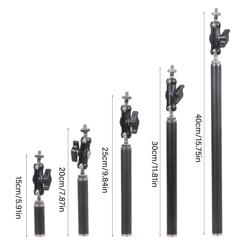 Action Camera & Phone Holder 1/4" Female Thread Tube Extension Rod Metal Design for Secure Live Streaming Setups