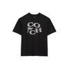 Letter Logo Print Round Neck Short Sleeve T-Shirt Men Tops Black CM822-BLK