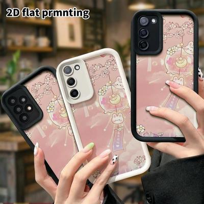 Étui pour téléphone: Coque de protection 2D plate à gradins pour Samsung Galaxy A34 A35 M05 M06 S20 S22 S21 FE Plus 5G, style doux rose, cadeau de Noël et d'Halloween