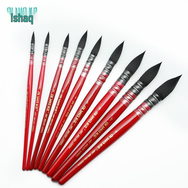 Aishake Roter Dicker Mann Eichhörnchenhaar Aquarell- & Ölmalpinselset