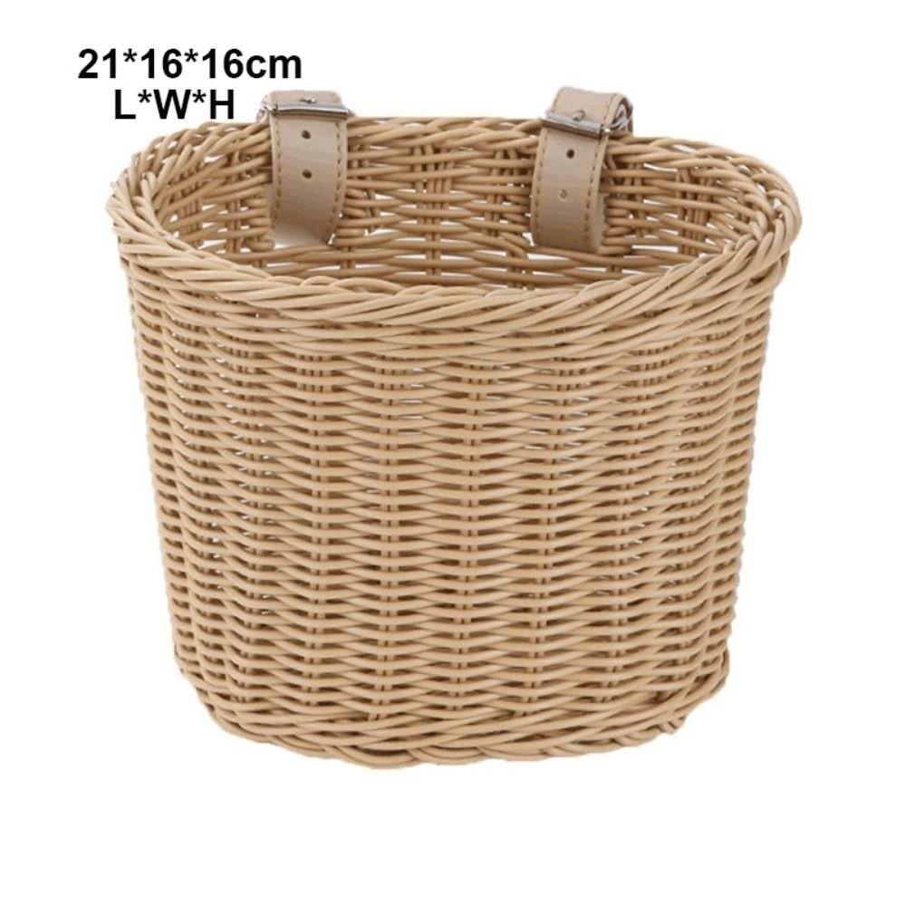 10 Colors Kids Bike Basket Rattan Wicker Retro Woven Bicycle Basket Bicycle Accessories