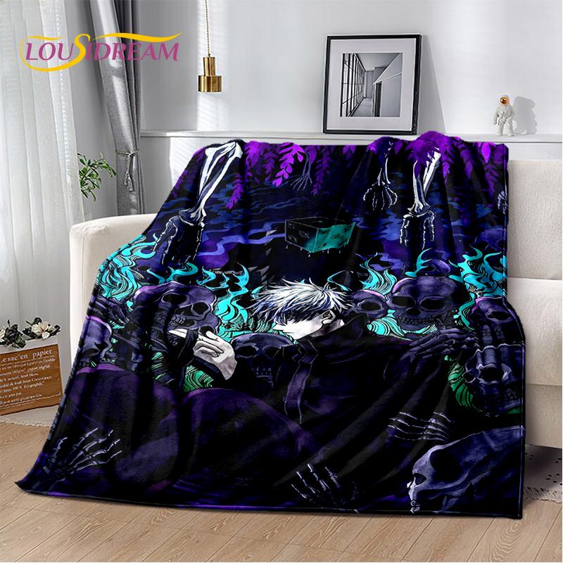 3D Jujutsu Kaisen Anime Cartoon Itadori Yuji Soft Flannel Blanket,Throw Blanket Comfortable Blanket for Picnic Beds Sofa Home