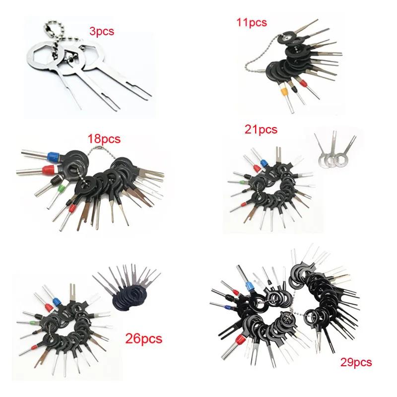 3/18/36/41 Stück Auto Klemmen Ausbauwerkzeug Draht Stecker Verbinder Auszieher Abzieher Entriegelungsstift Auszieher Set für Auto Stecker Reparaturwerkzeug