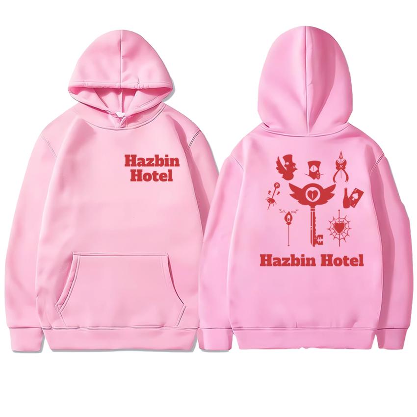 Hot Sale Hazbin Hotel Double Sided printed Hoodies  New Unisex harajuku Cartoon pullover Men women Fleece Casual Sweatshirt