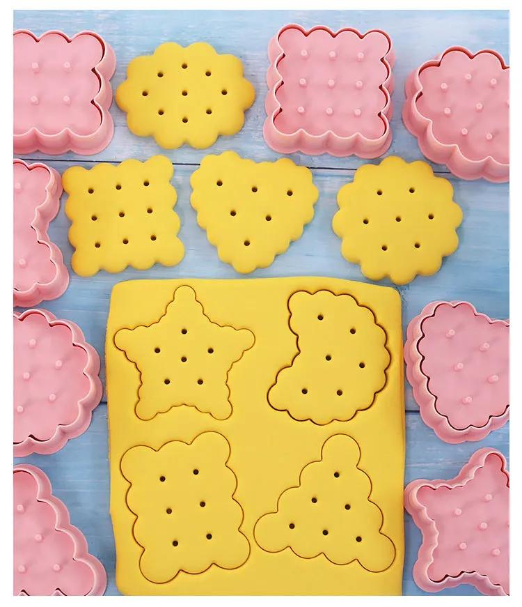 16pcs Classic Retro Waffle Cookie Molds Set Includes Cookies Cutters Confectionery Stamp Practical Baking Pastry Bakeware Tools