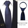Men's 7cm Easy-Pull Zipper Tie, 1200-Needle Yarn-Dyed Polyester