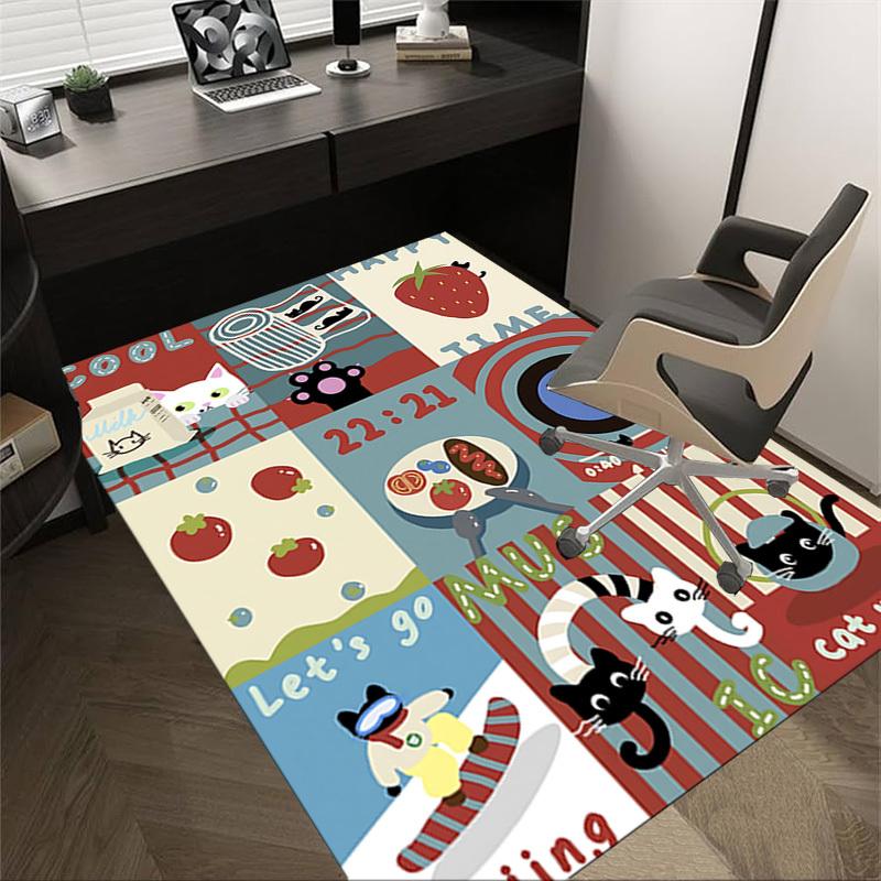 1PC cat, time Carpet Office Rug Mat Home Decor Area Carpet Festival Gift Office desk chair carpet Longlasting Material