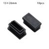 10pcs Dust-Proof Square Black Cushion Furniture Rectangular Pipe Plug Plug Plastic Foot Cover