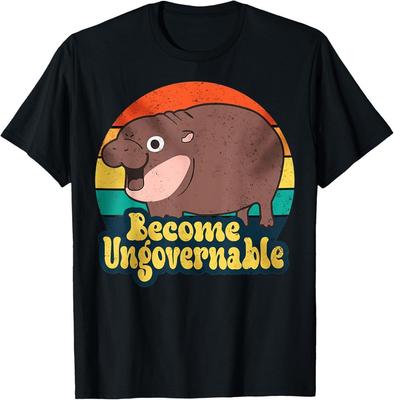 Werde Unregierbar Lustiges Baby Nilpferd Moo Deng Lustiger Spruch T-Shirt