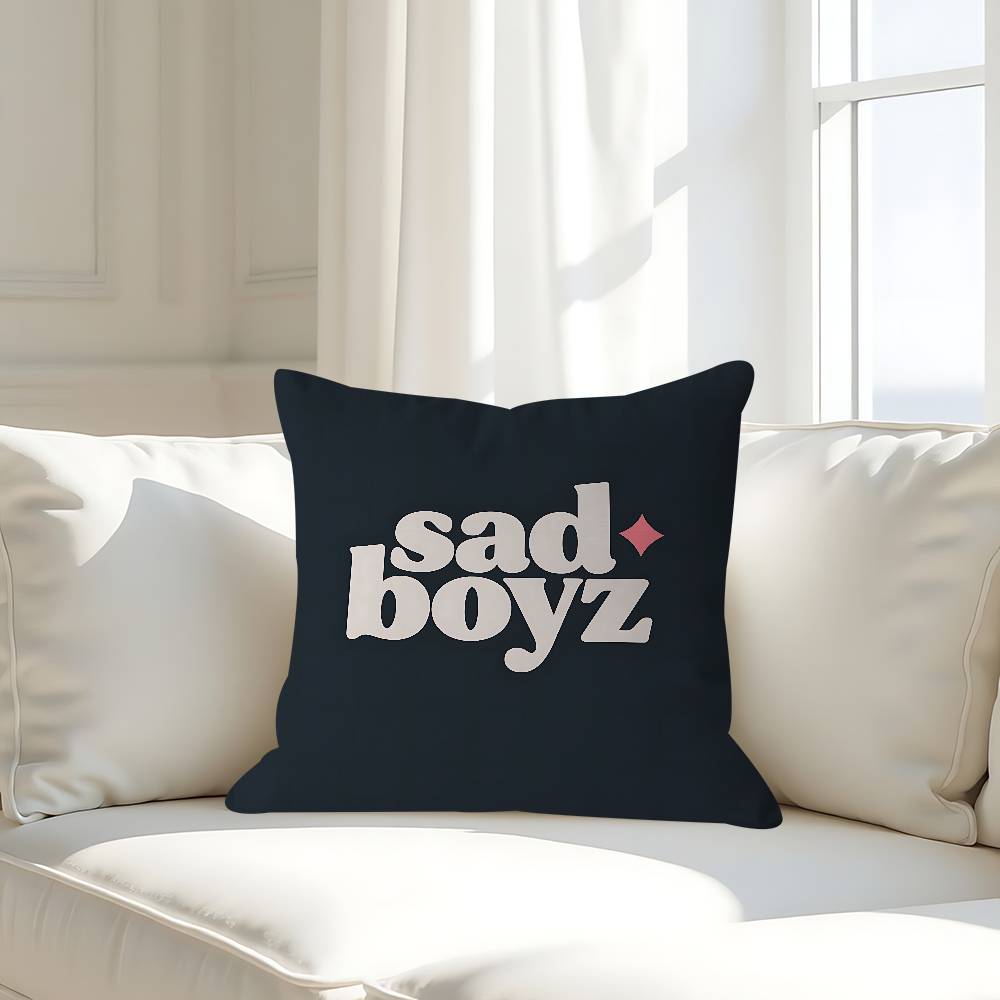 Sad Boyz Pillow Case Removable Washable Cushion Cover – All-Season Soft Linen